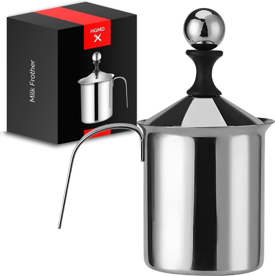 Melkopschuimer Handmatig 400 ml RVS