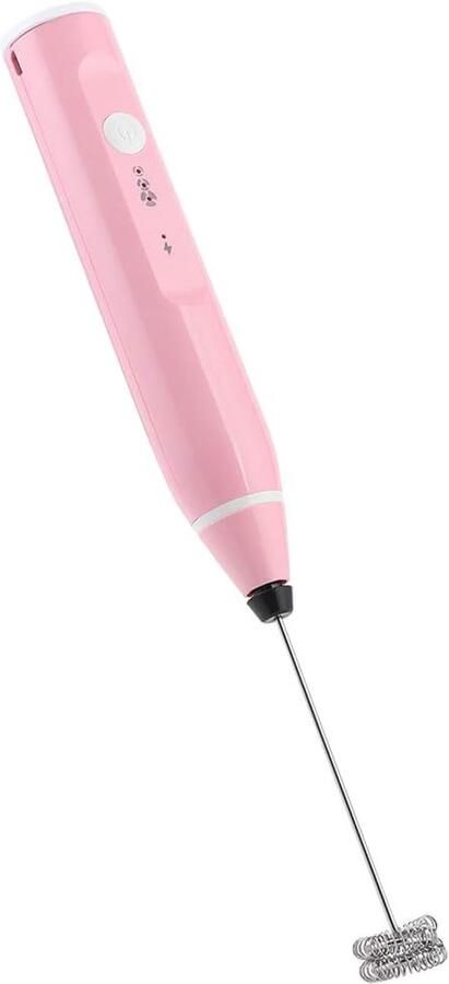 Melkopschuimer Oplaadbare melkopschuimer Elektrische koffiemixer Handheld Eierklopper Huishoudelijk keukengereedschap(Roze)