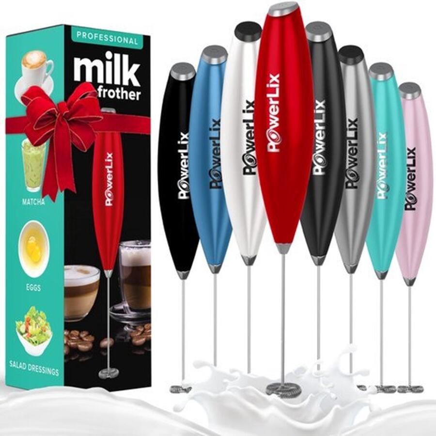 Melkschuimer handgarde Elektrische melkopschuimer schuimer met roestvrijstalen standaard 15-20s krachtige 19000 tpm mini-drankmixer koffie-opschuimer voor latte cappuccino warme
