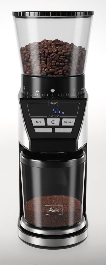 Mellita Melitta SST 1027-01 Calibra Koffiemolen met Weegschaal Zwart RVS