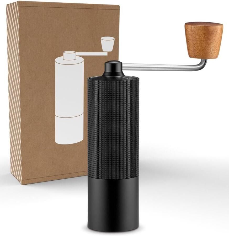 MELVRA Espresso Koffiemolen Handmatige Koffiemolen 108 Instelbare Maalgraden 0 055 mm Precisie Roestvrijstalen Maalwerk Aluminium Behuizing Espresso & Filterkoffie