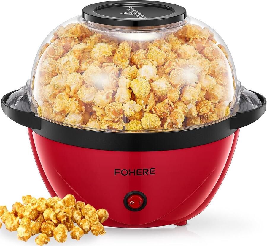 MELVRA Popcornmachine Elektrische Popcornmachine 3.5L Popcornmaker met Roermechanisme voor Suiker Zout & Olie Grote Popcorn Maker met Antiaanbaklaag Popcorn Apparaat voor Thuis & Filmavonden Snelle & Stille Popcorn Popper Zwart
