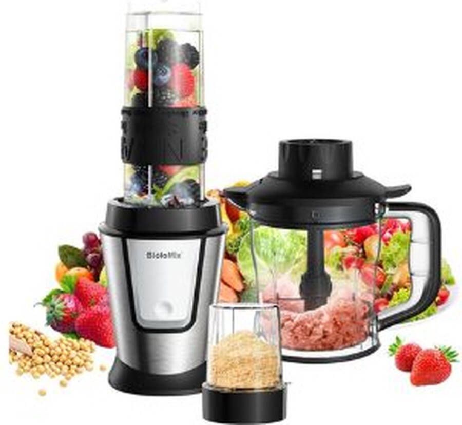MensStore 3-In-1 Multifunctionele Keukenmachine Foodprocessor Draagbare Juicer Blender Smoothie Mixer 700W