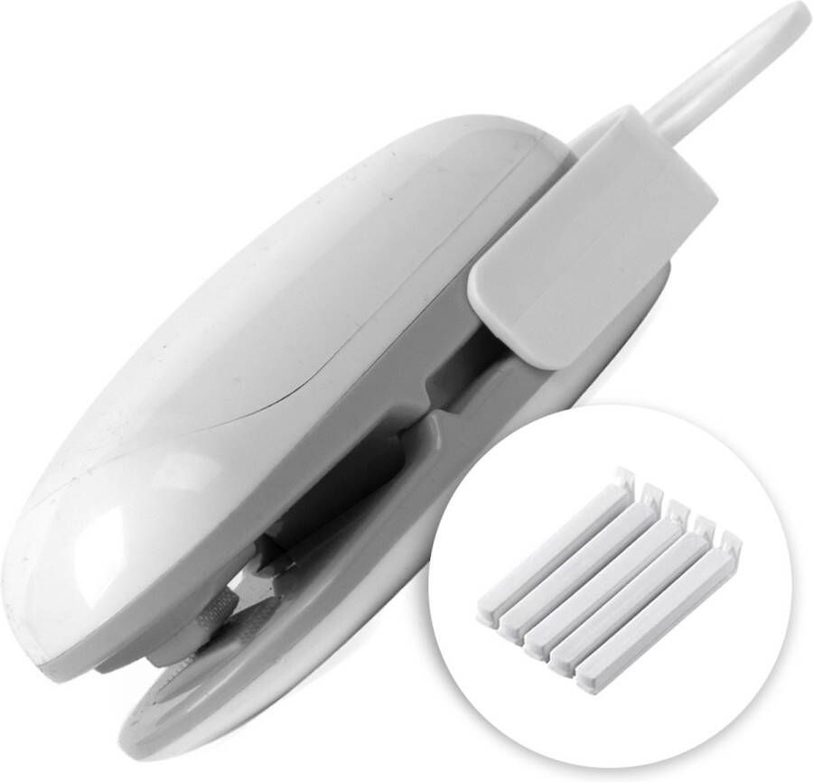 Mercadome Hand sealer Mini sealer Bag sealer Zakkensluiter Voor bijna alle plastic zakken Draagbaar incl. twee gratis batterijen 14x14cm - Foto 1