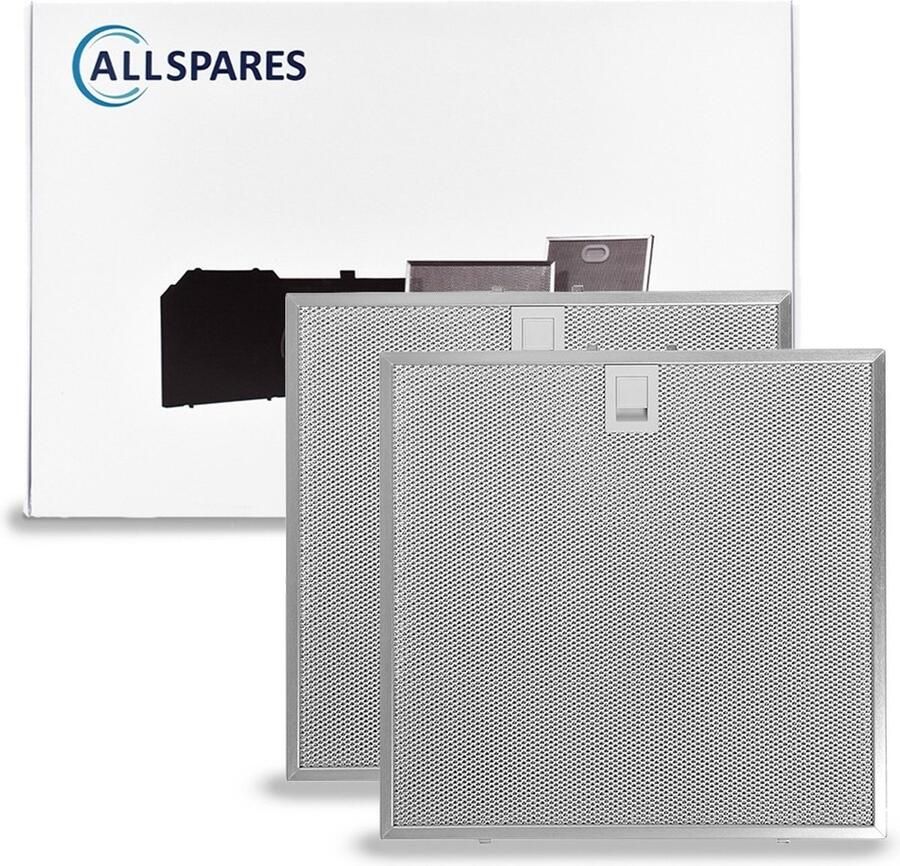 Merkloos AllSpares Metaalfilter (2x) voor afzuigkappen geschikt voor Bosch Siemens en Neff 00362381 362381 (330x320x8mm)