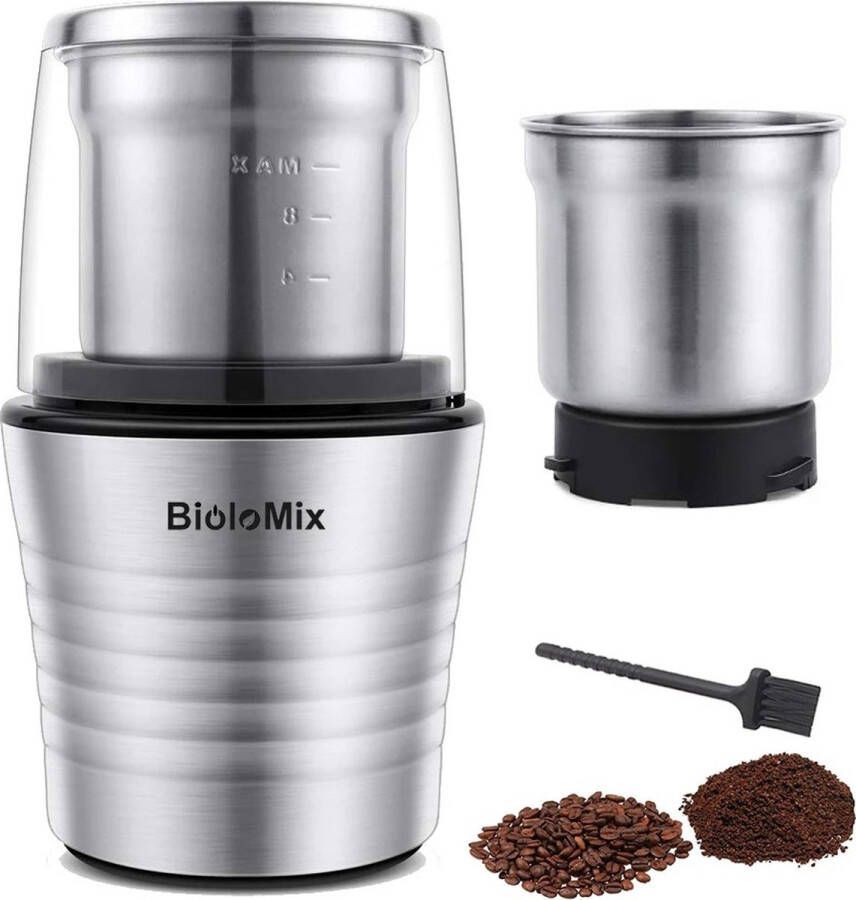 Merkloos Biolomix 2 Snelheden 300W Rvs 2L Capaciteit Elektrische Chopper Vleesmolen Keukenmachine Slicer