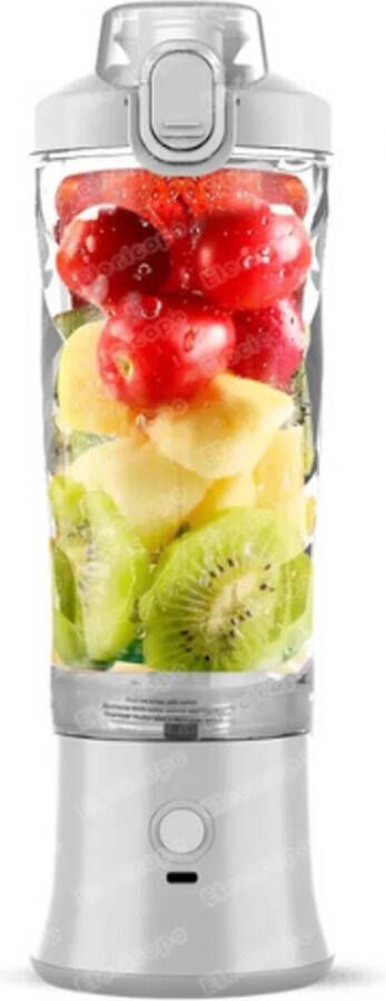 Merkloos Draagbare Blender Draadloze Blender To Go 6 messen Smoothies Maker USB Oplaadbaar 600 ML Wit