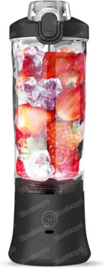 Merkloos Draagbare Blender Draadloze Blender To Go 6 messen Smoothies Maker USB Oplaadbaar 600 ML Zwart