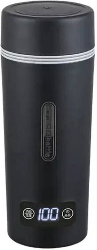 'merkloos'' Draagbare Elektrische Reiswaterkoker 12V- Voor Auto Caravan & Thuis 350ml Roestvrij Staal Snel & Veilig Koken!Reizen Thuis Vakantie Autovakantie