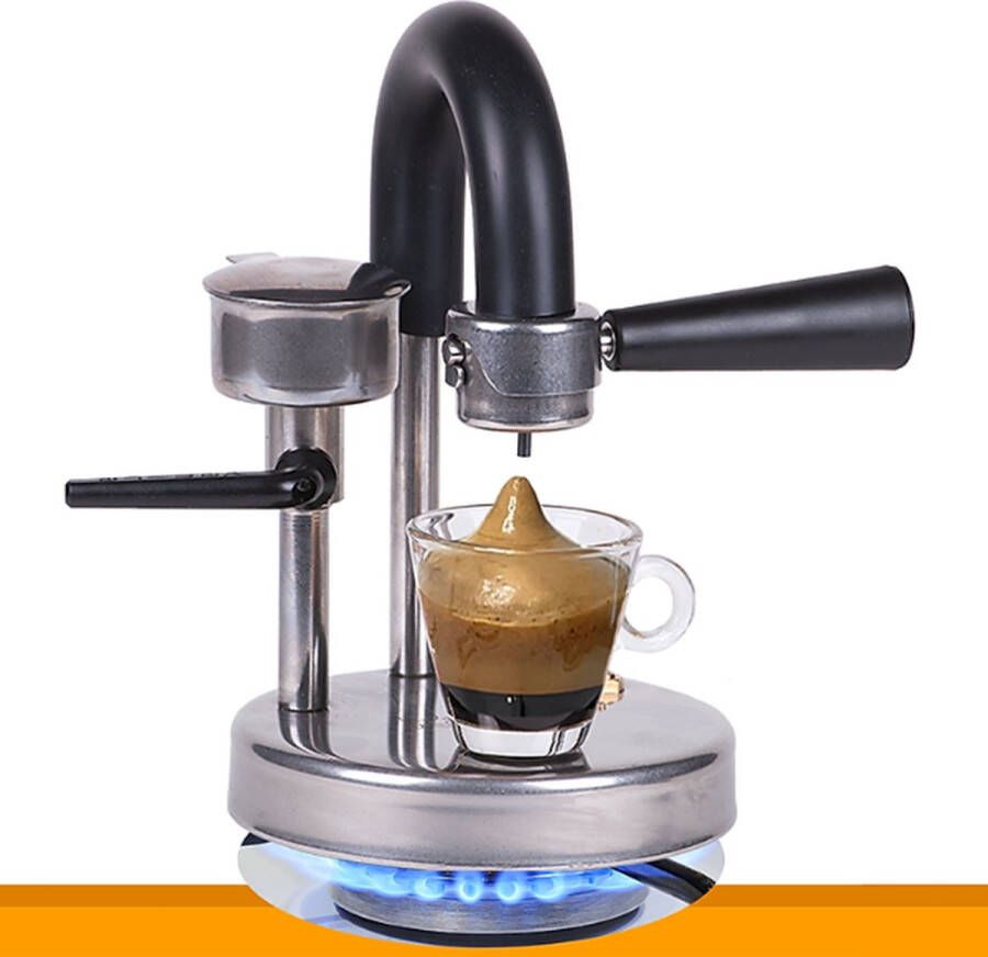Merkloos Koffiezetapparaat Kamira de romige espresso op het fornuis zonder capsules of pads. in Italië geproduceerd!
