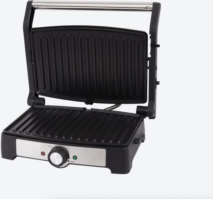 Merkloos Multifunctionele grill machine ideaal voor tosti's- met Anti-aanbaklaag – Panini Grill Tosti IJzer Gourmetstel & Elektrische BBQ voor Vlees Vis en Groenten