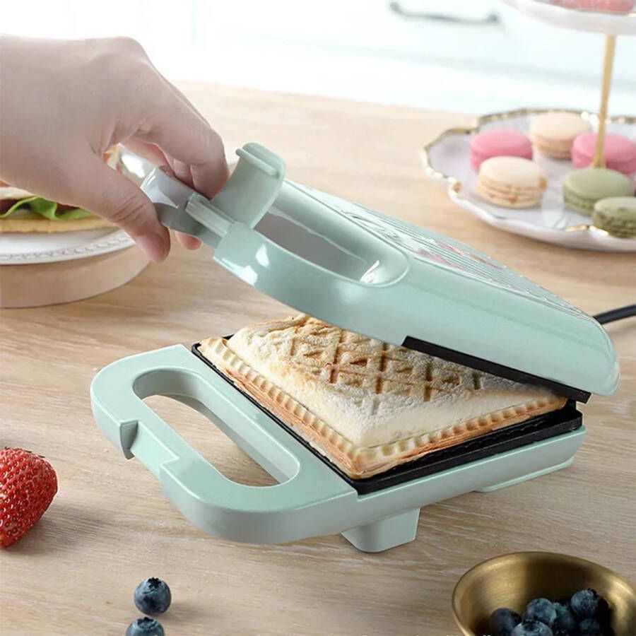 Merkloos Multifunctionele Sandwich Maker – Snelle Verwarming & Elektrische Bakplaat voor Ontbijt Vlees en Omelet