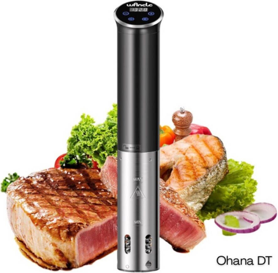 Merkloos Ohana DT Sous Vide Stick Vacuum Slowcooker 100W Met LED Display IPX7 Waterdicht Precieze Temperatuurregeling