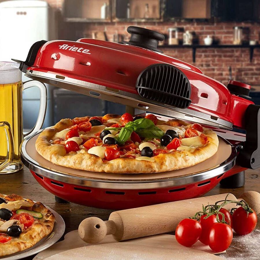 Merkloos Pizza Oven Klein Pizza in 4 Minuten Pizzaoven 400 Graden Bakken in 4 inch Rood 919 34 x 30 x 19 cm - Foto 1