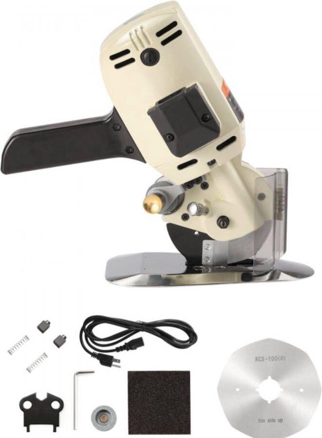 Merkloos Stof Stofsnijder Snijmachine Stof Snijder- Elektrische stofsnijder Met automatisch Messenslijpsysteem 250W- Roterend Met 8-Hoekig Mes 850 RPM 290x125x265 mm