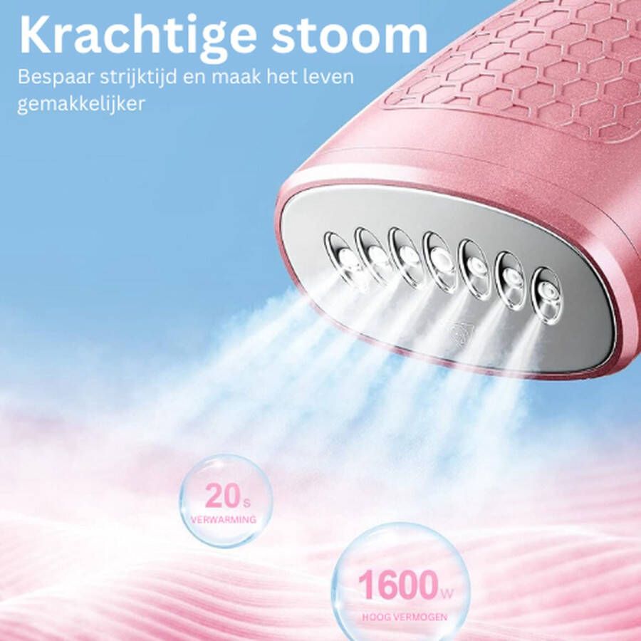 Merkloos Stoomstrijkijzer voor op reis Mioduro 1500 W snel opwarmen opvouwbaar reisstrijkijzer stoomborstel voor kledingstomer 320 ml groot afneembaar waterreservoir voor reisstrijkijzer mini