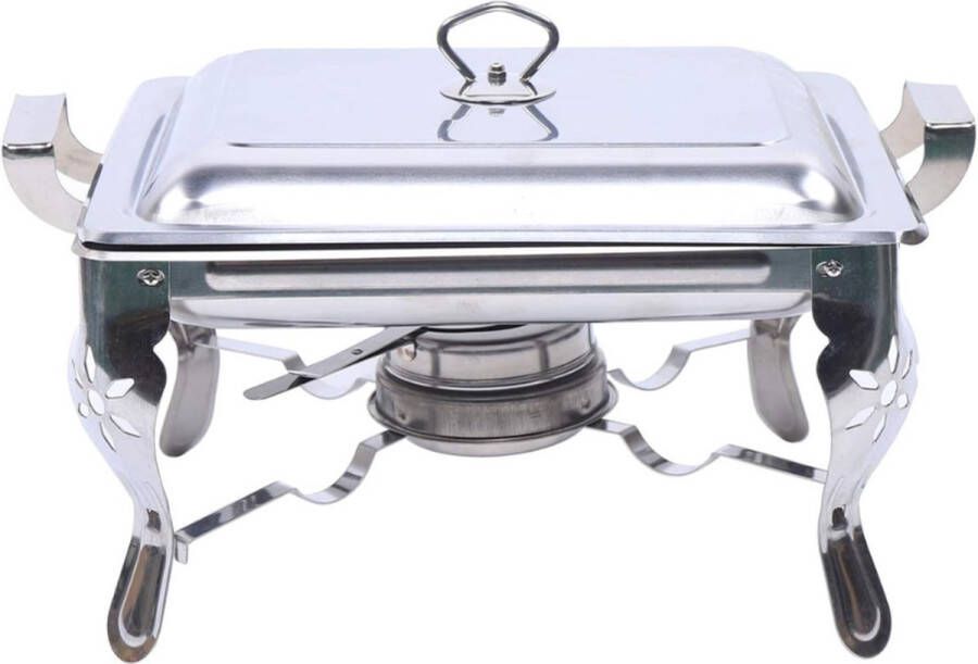 PEAM Warmhoudplaat L Rechthoekige Chafing Dish Set Roestvrij Staal Voedselwarmer voor Feesten & Buffetten