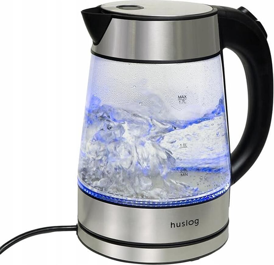 Merkloos Waterkoker Glas Waterkoker met Kalkfilter 1 7L Zilver 230V