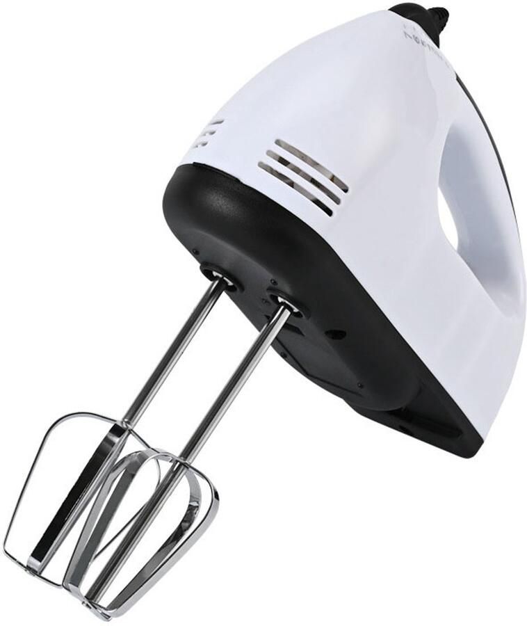 Merkloos Hand Mixer 7 snelheden met Turbo RVS accessoires 150W vermogen RVS kloppers en deeghaken Wit