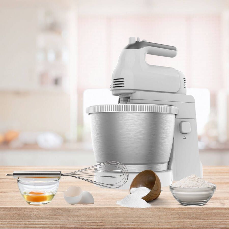 Merklooss Deegmachine met Spatbescherming Keukenmachine Kneedmachine voor Zwaar Deeg Wit