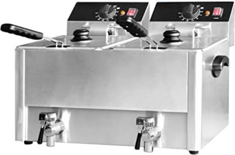 Merklooss Dubbele frituurpan Dubbele friteuse Dubbele frietpan ‎31 3 x 59 8 x 38 6 cm 16 25 kg 3 25 watt