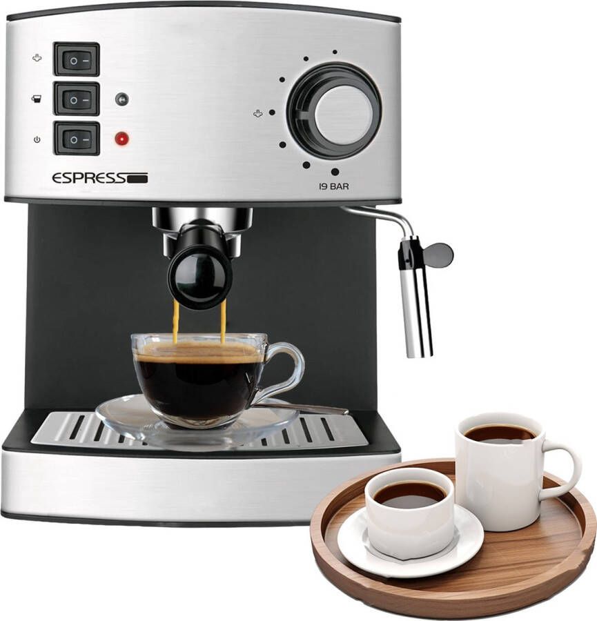 Merklooss Espressomachine Koffiezetapparaat Koffiemachines Zilver