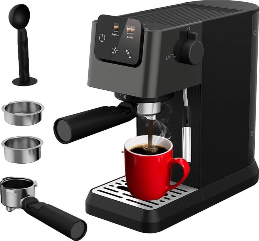 Merklooss Espressomachine Koffiezetapparaat Koffiemachines Zwart