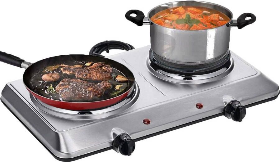 Inductie Kookplaat Vrijstaand Elektrische Kookplaat 2 Pits Keramische Zilver