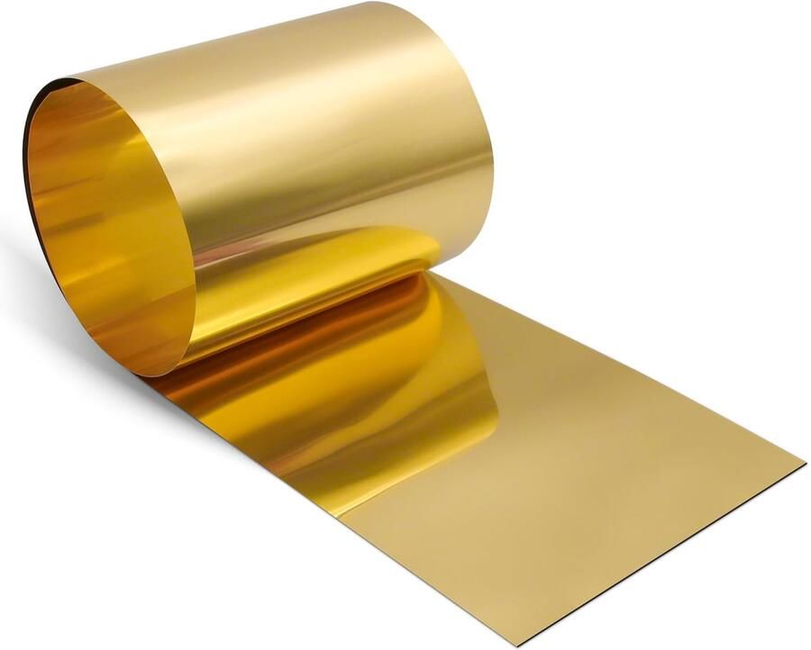 Messingplaat en Gouden Blad Rol 1000 mm x 200 mm x 0.5 mm voor Knutselen en Elektrische Reparaties
