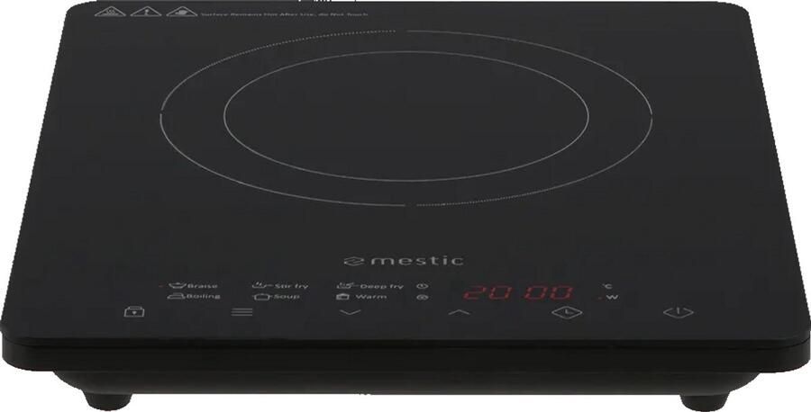 Mestic MIC-130 – Inductiekookplaat – 1-Pits – 2000W – 10 Warmtestanden – Touchscreen