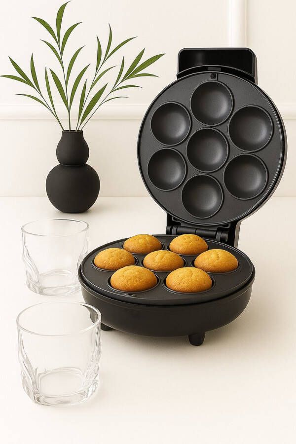 Mevaz Cupcake Maker – 1000W – Voor 7 Cupcakes – Muffin Cake Anti-aanbaklaag – Snel & Eenvoudig Bakken