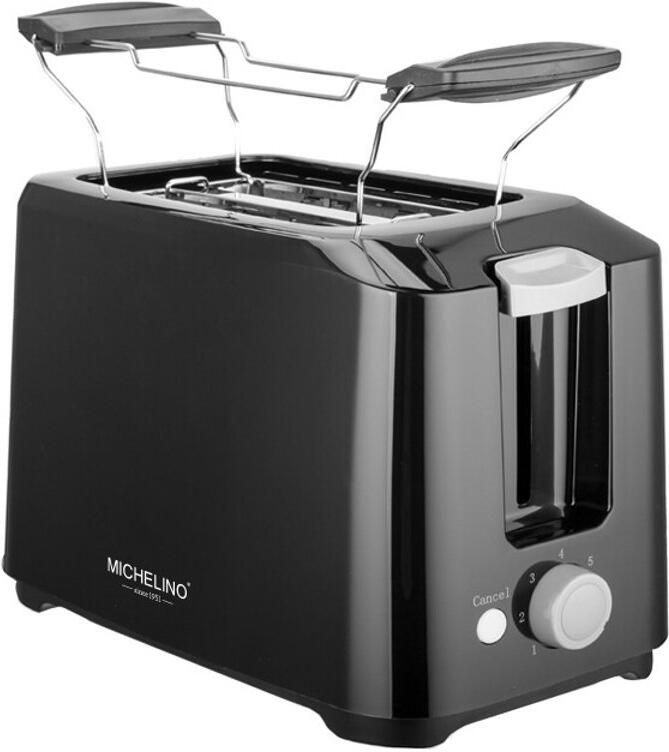 Michelino Broodrooster 2-Slots – Zwart – Instelbare Bruiningsstanden