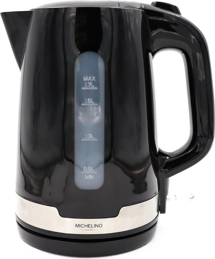 Michelino – Waterkoker – 1.7 liter – RVS – Waterkokers Zwart 2200W