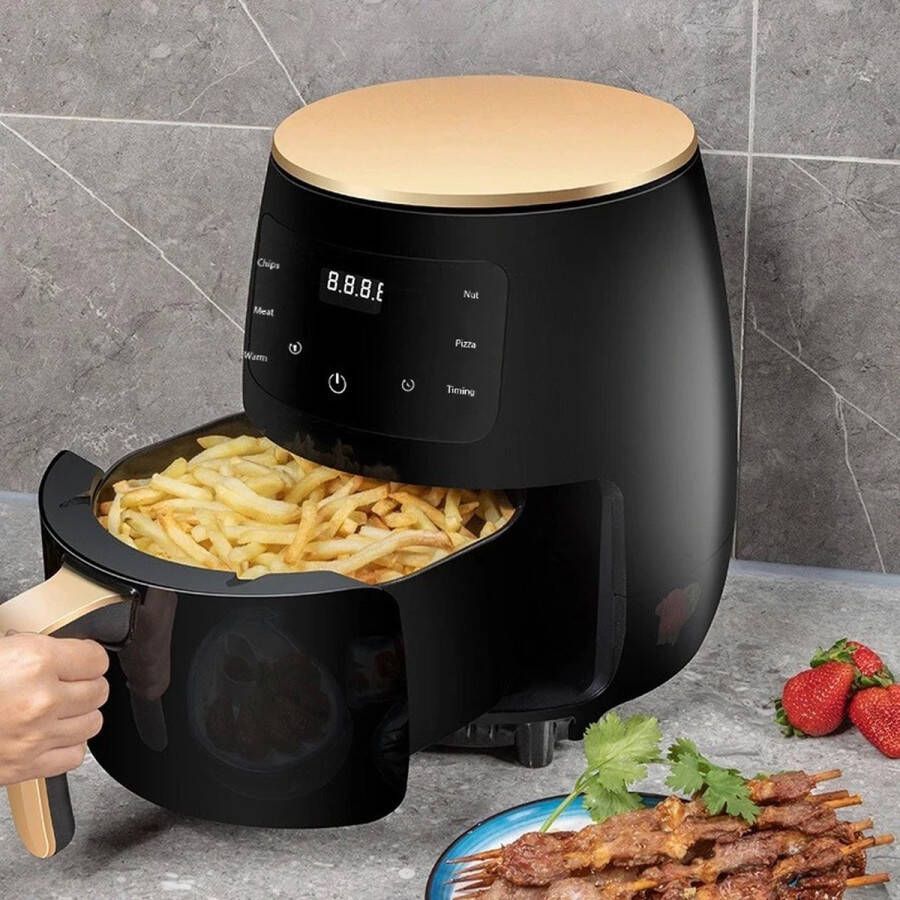 MicroData UnityMarketplace Airfryer 4.5L Smart-Touch Airfryer Heteluchtfriteuse Olie-Vrij Oven 1400W Zwart
