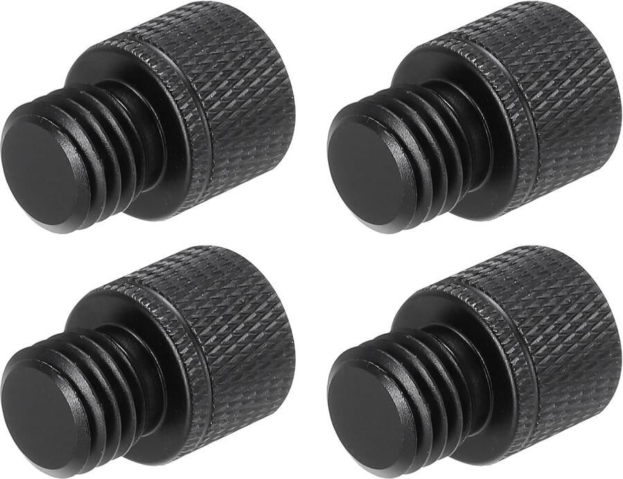 Microfoonstandaardadapter 3 8 inch naar M12 aluminiumlegering zwart voor vaste installatie 4 stuks ServiceTopper