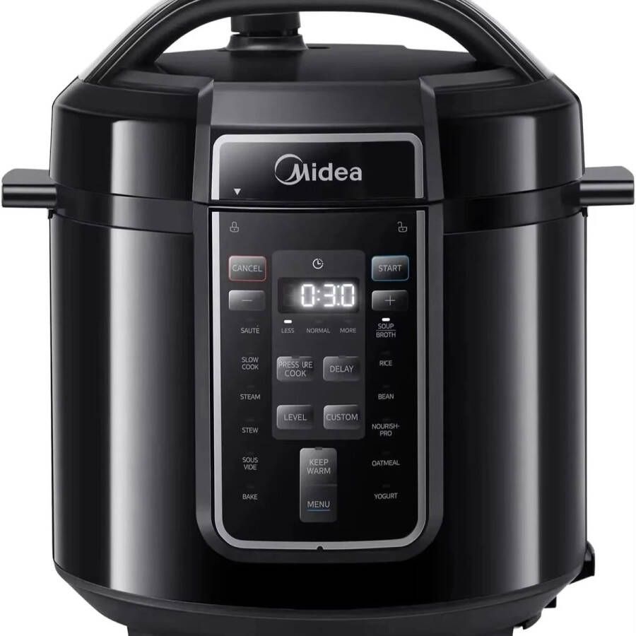 Midea 9 in 1 Elektrische Snelkookpan- Crockpot- Instant pot- Pressure cooker- snelkookpan 8 liter- Electrische snelkookpan multicooker- Pressure multicooker- Pressure cooker electrisch- Rijstkoker Slowcooker Stomer 1000 W- 220 V