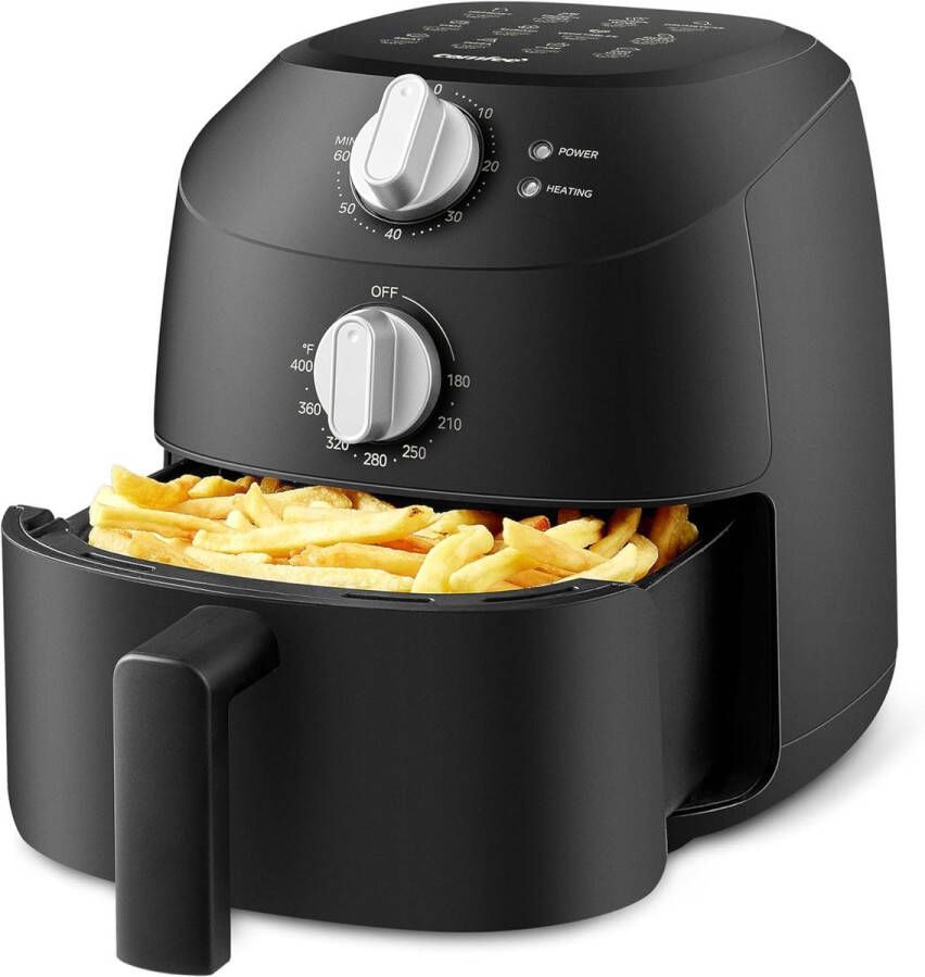 Midea Air fryer MF-TN20D2 2L 1150 W Airfryer Frituren zonder olie Heteluchtfriteuses Automatische uitschakelfunctie Olievrij Gemakkelijk schoon te maken BPA-vrij Zwart