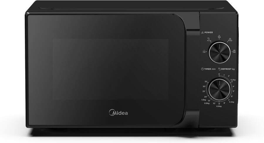 Midea MM20CF2EBK Magnetron 20L 700 W Ontdooifunctie 5 vermogensstanden Makkelijk reinigen Zwart