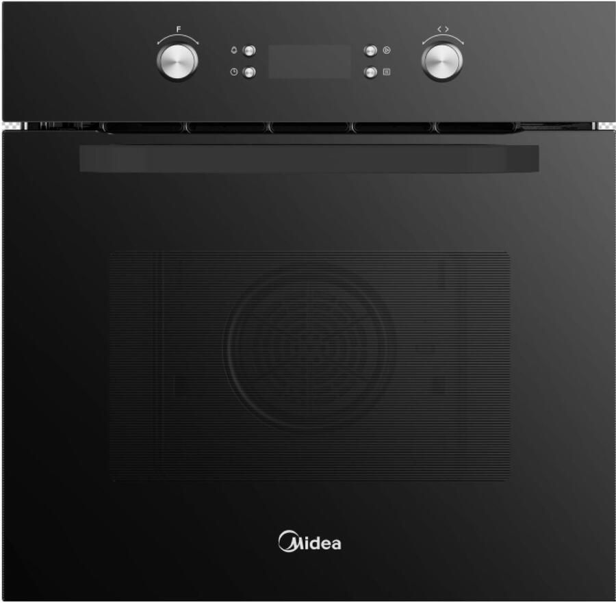 Midea MO711PRLBK Inbouwoven Elektrisch Zwart 70 l Kinderslot LED Display Knoppen Drievoudige glazen ovendeur Timerfunctie