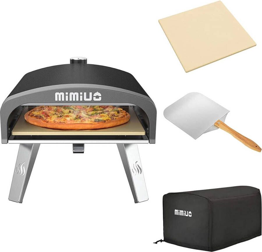 Mimiuo Draagbare Gas Pizza Oven met Pizzasteen Perfect voor Terras en Tuin
