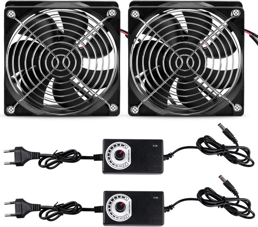 Mini-afvoerventilator 120 mm DC12 V mini-afvoerventilator 2750 rpm axiale ventilator 12 V instelbare snelheid stroomvoorziening ventilator voor tuintent grill doe-het-zelf