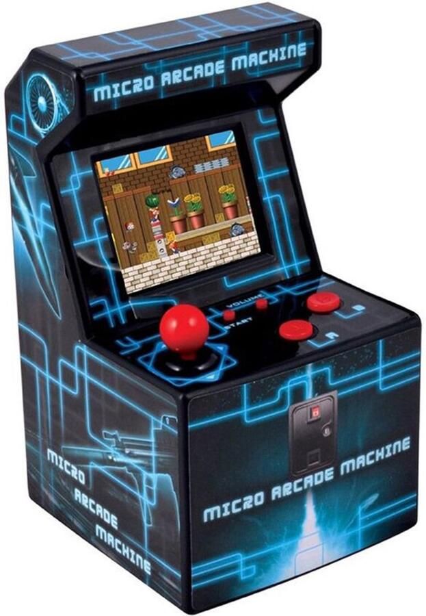 Mini Arcade Machine Blauw Retro Design 2 5 Inch Scherm Knopbediening Draagbaar Voor Kinderen En Volwassenen
