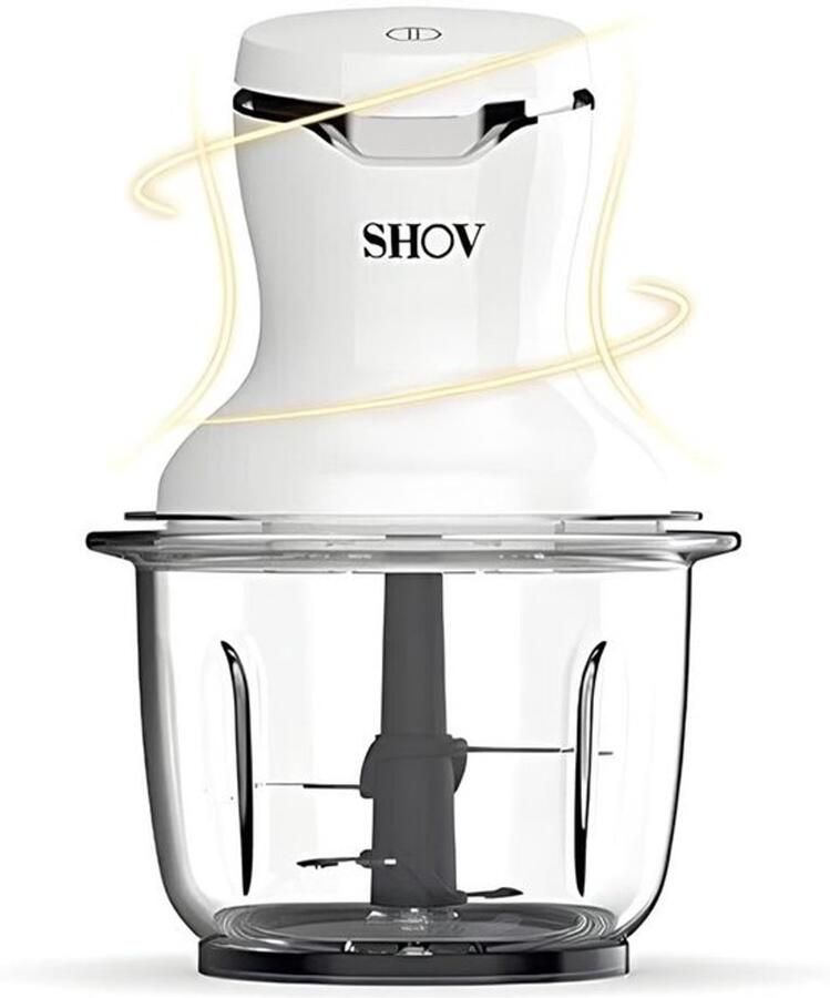 Mini Chopper met één handbediening 700 ml glazen container groentehakker elektrische mixer multifunctionele en universele hakselaar voor groenten fruit noten en vlees