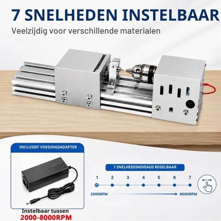 Mini Houtdraaibank Elektrisch 2000-8000 Omw min Aluminiumlegering Voor Hobby En Modelbouw