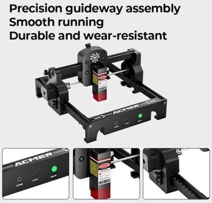 Mini Lasergraveermachine Draagbare Snijmachine 6W Laservermogen 130x130 mm Werkgebied Aluminium Behuizing Voor Hout Glas PCB