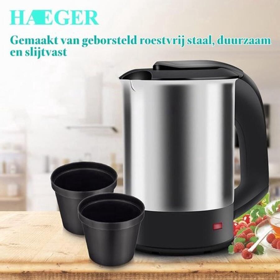Mini-waterkoker van 0 5 l draagbare waterkoker voor reizen verwarming met hoog vermogen grote capaciteit van 0 5 l geschikt voor 1-2 personen