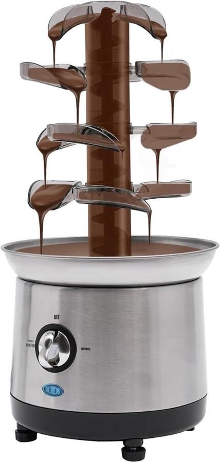 Dyna Chocoladefontein Chocolade fontein Chocolade druppels Zilver 19cm x 22cm x 43cm