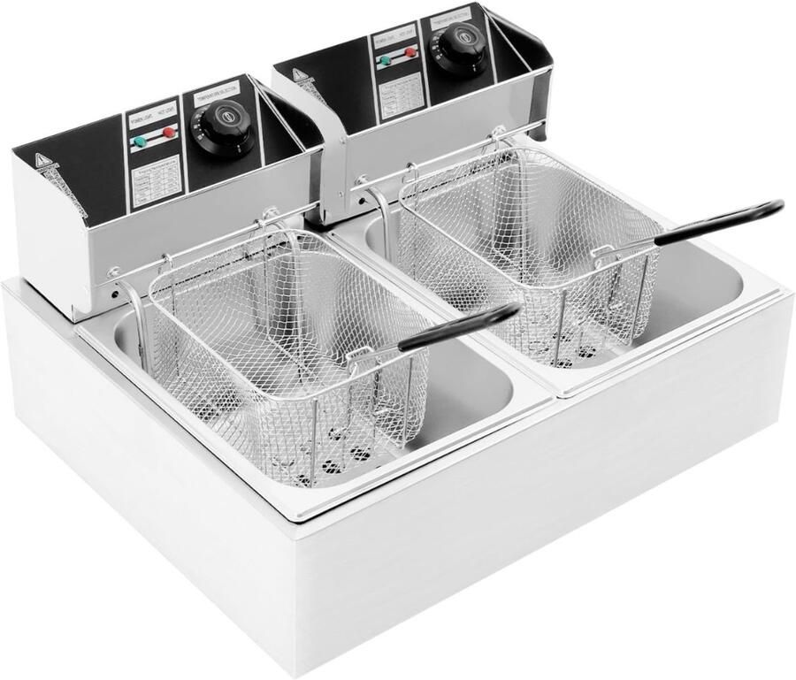Nexvo Frituurpan dubbel Frituurpan Zilver ‎55cm x 44cm x 30cm
