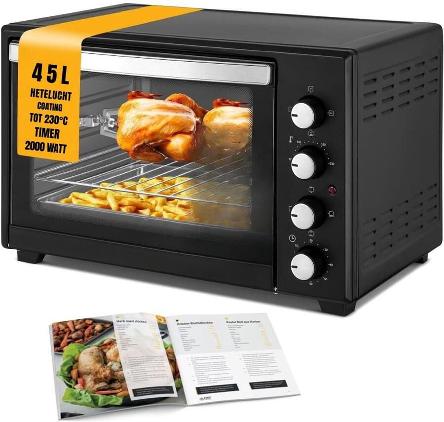 Nexvo Heteluchtoven Oven Airfryer Oven Zwart 56cm x 41cm x 35cm
