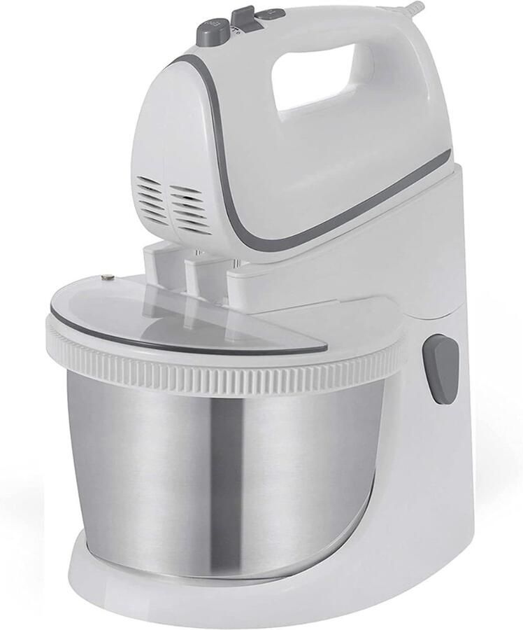 Mira Mixer met Mengkom Keukenmachine Keukenrobot Inclusief Accessoires Antraciet Zilver 25cm x 32cm x 25cm